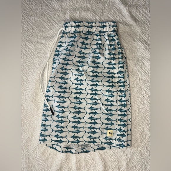 Henri Costa “Marlin Brando” Swim Shorts in White and Blue, Size XL, BNWT - Picture 2 of 7